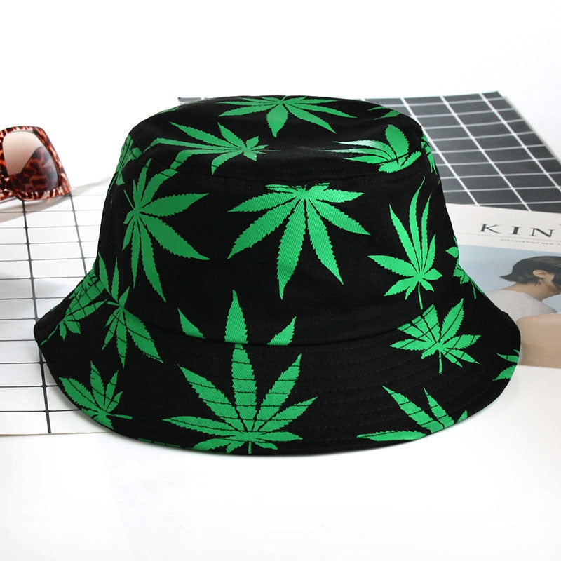 Cotton Maple Leaf Bucket Hat