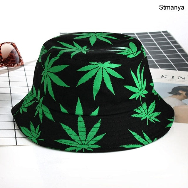 Cotton Maple Leaf Bucket Hat