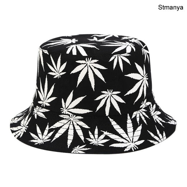 Cotton Maple Leaf Bucket Hat