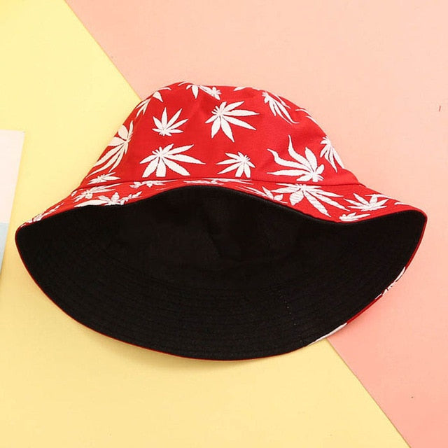 Cotton Maple Leaf Bucket Hat