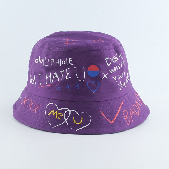 Harajuku Print Bucket Hats