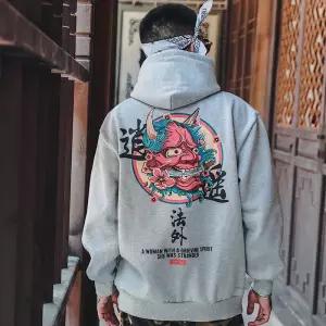 Casual Japanese Streetwear Hoodie