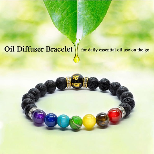 Bracciale Chakra con diffusore di olio