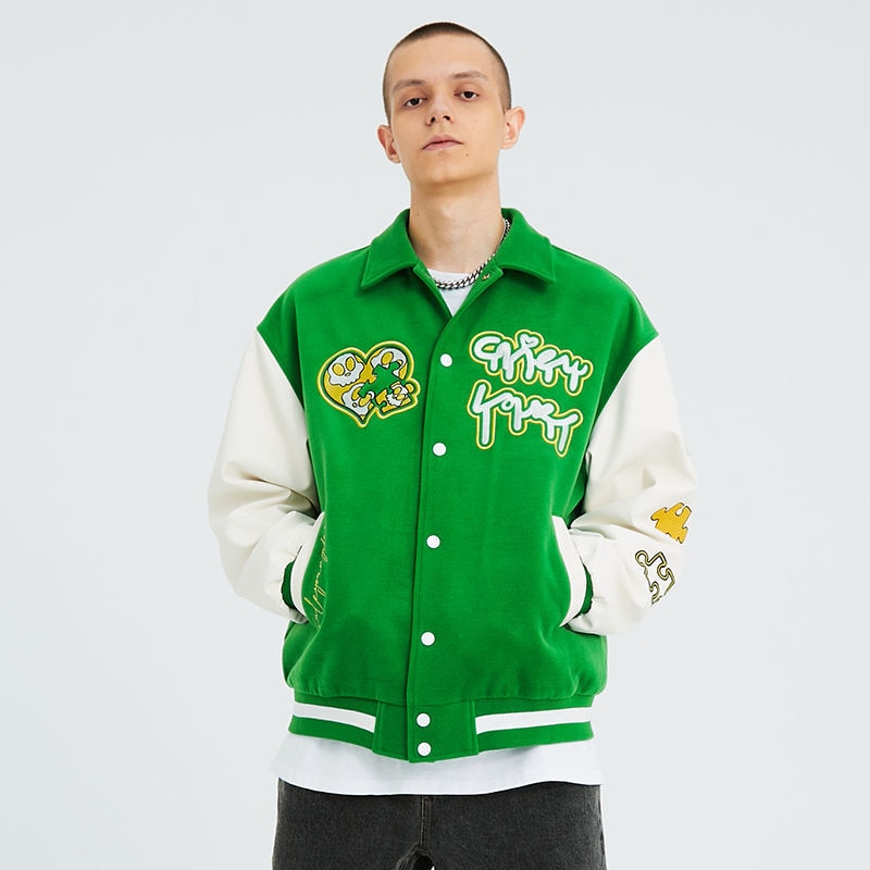 Vintage College Puzzle Bomber Jacket