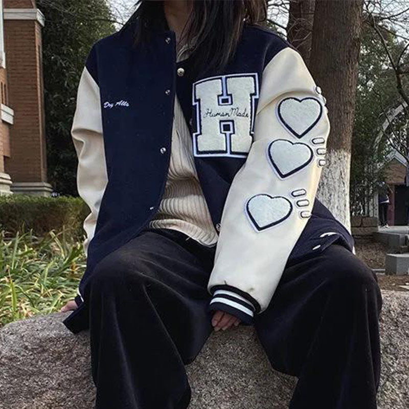 Cuore e Lettere Baseball Jacket