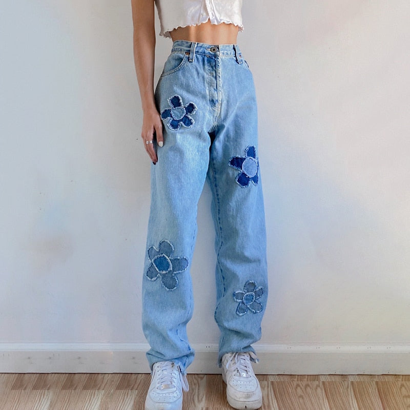 Flowers Denim Jeans